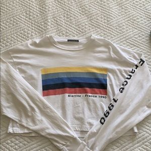White Brandy Melville cropped long sleeve